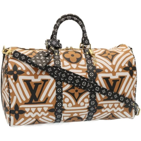 LOUIS VUITTON LV Crafty Keepall Bandouliere 45 Boston Caramel M45473 Auth 29194S - Picture 1 of 16